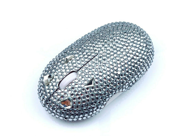 blingustyle Sparkle High Quality crystals Wireless Optical PC Mouse Silver