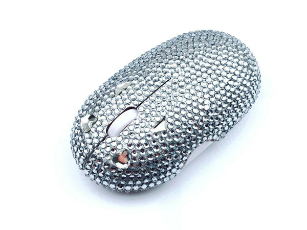 blingustyle Sparkle High Quality crystals Wireless Optical PC Mouse Silver