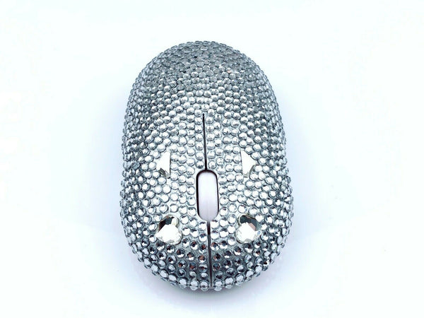 blingustyle Sparkle High Quality crystals Wireless Optical PC Mouse Silver