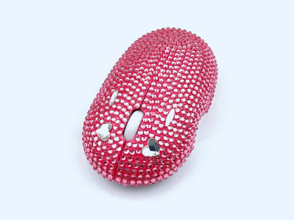 blingustyle Sparkle High Quality crystals Wireless Optical PC Mouse PINK