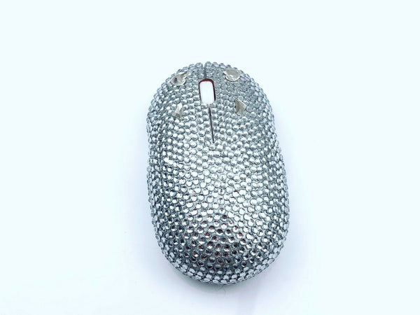 blingustyle Sparkle High Quality crystals Wireless Optical PC Mouse Silver