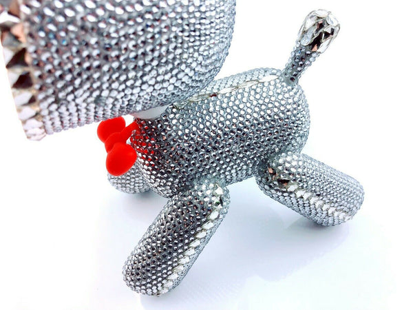 Blingustyle Silver Crystal Diamante Puppy Lamp for adult and children