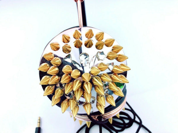 Blingustyle Spikes ELEMENTS Skull Crystals Slim and Fold headphone Gold