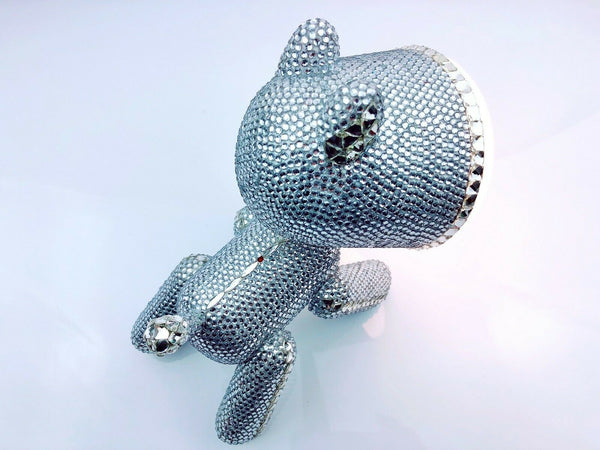 Blingustyle Silver Crystal Diamante Puppy Lamp for adult and children