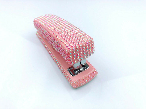 Blingustyle Sparkling AB-Baby PINK Iridescent Crystal Stapler Office/Home gift