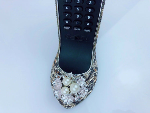 BlingUstyle Leopard High-Heel Design Crystal real telephone for home/office