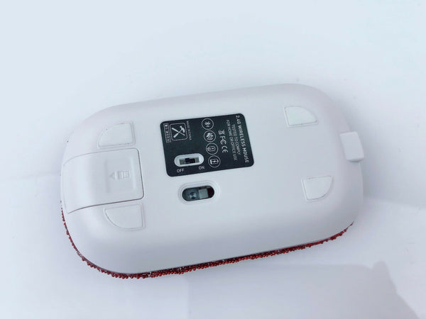 blingustyle Rechargeable Crystal 2.4G Wireless Optical Cordless PC Mouse Red
