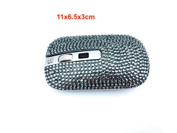 blingustyle Rechargeable Crystal 2.4G Wireless Optical Cordless PC Mouse Grey