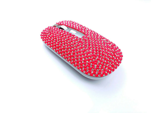 blingustyle Rechargeable Crystal 2.4G Wireless Optical Cordless PC Mouse Pink/S