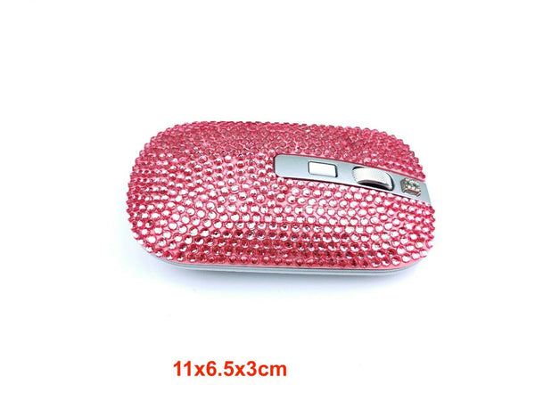 blingustyle Rechargeable Crystal 2.4G Wireless Optical Cordless PC Mouse Pink