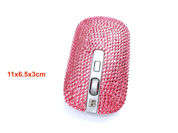 blingustyle Rechargeable Crystal 2.4G Wireless Optical Cordless PC Mouse Pink