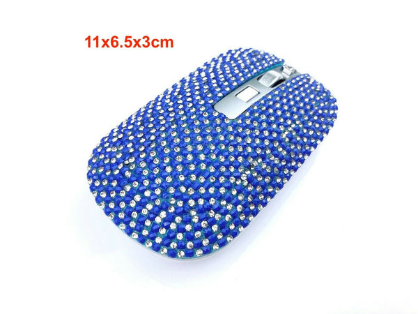 blingustyle Rechargeable Crystal 2.4G Wireless Optical Cordless PC Mouse Blue/S