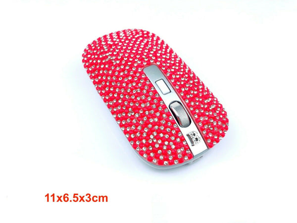 blingustyle Rechargeable Crystal 2.4G Wireless Optical Cordless PC Mouse Pink/S