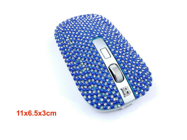 blingustyle Rechargeable Crystal 2.4G Wireless Optical Cordless PC Mouse Blue/S