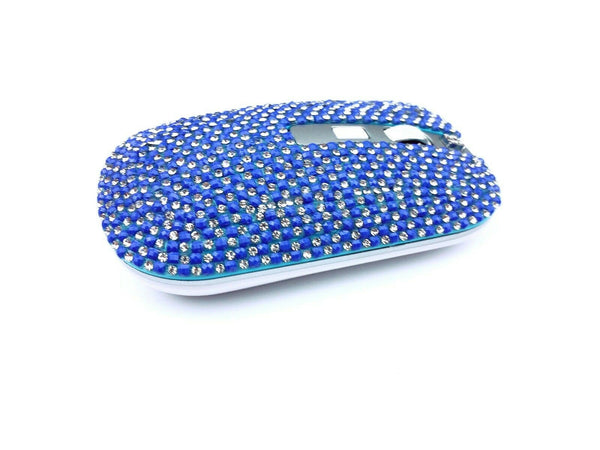 blingustyle Rechargeable Crystal 2.4G Wireless Optical Cordless PC Mouse Blue/S