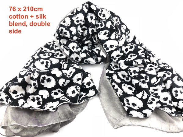 Ladies Women Fashion Beautiful skull/leopard Long size cotton silk Scarf Shawl