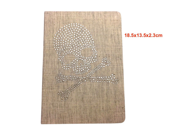 blingustyle Swarovski ELEMENTS Crystal Skull design Fabric cover diary notebook