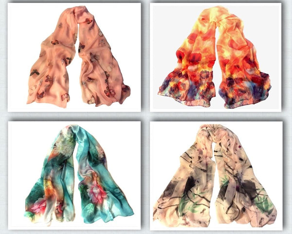 Blingustyle Elegant Fashion FLORAL LARGE Lady 100% Real Mulberry Silk SCARF