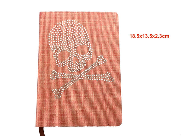 blingustyle Swarovski ELEMENTS Crystal Skull design Fabric cover diary notebook