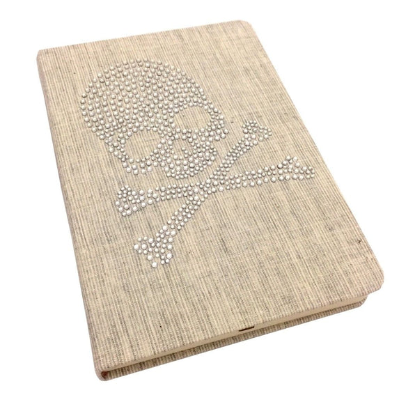 blingustyle Swarovski ELEMENTS Crystal Skull design Fabric cover diary notebook