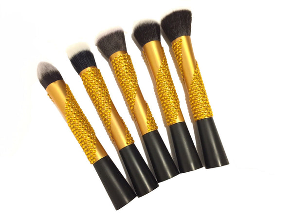 Blingustyle DIAMANTE PROFESSIONAL COSMETIC Face Foundation Makeup Brush Set 5PCS