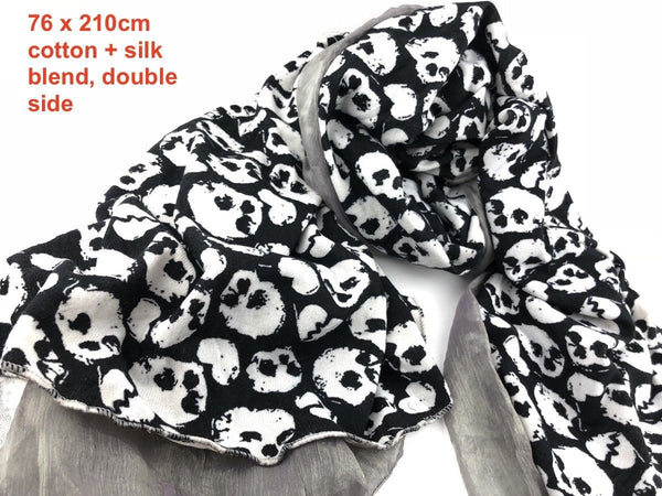 Ladies Women Fashion Beautiful skull/leopard Long size cotton silk Scarf Shawl