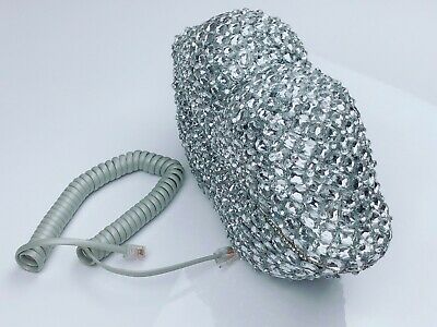 Blingustyle new Design Big silver crystal lips style real telephone home&office
